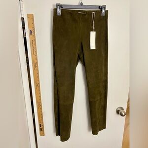 Vince Slit Hem Crop Suede Pants - M